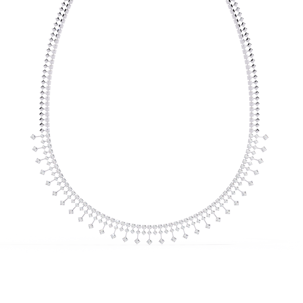 14k solid gold Round Cut 4.51 Ct Top Grade Diamond Classic Statement Bridesmaid  Diamond Necklace - HIGHCARAT DIAMONDS