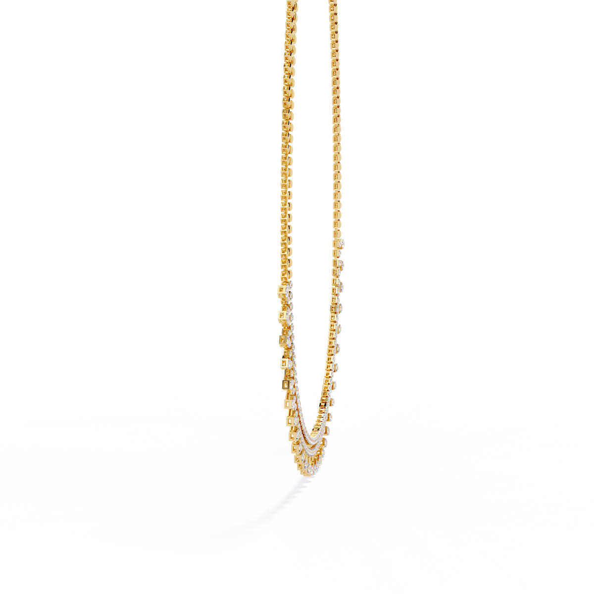 14k solid gold Round Cut 4.51 Ct Top Grade Diamond Classic Statement Bridesmaid  Diamond Necklace - HIGHCARAT DIAMONDS