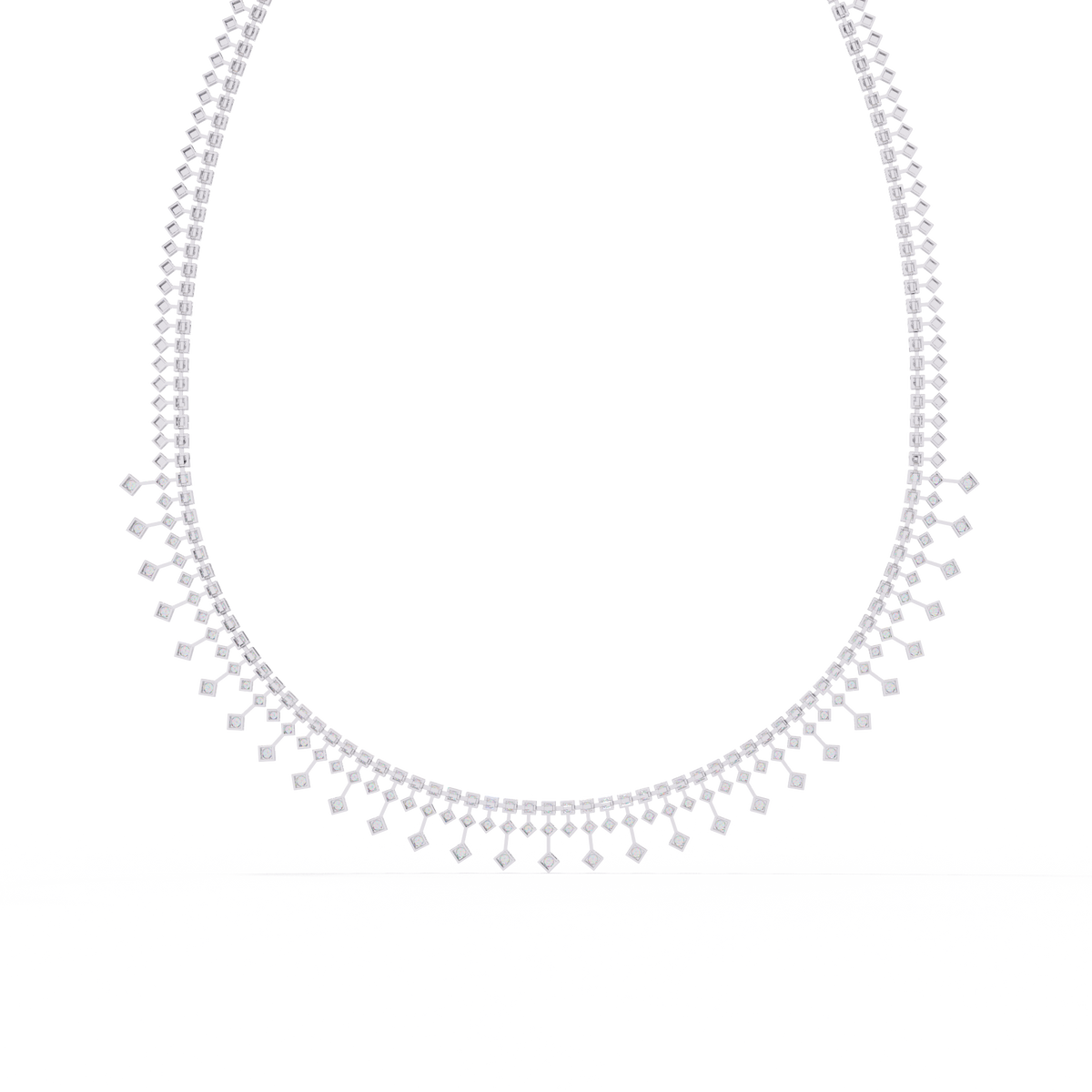 14k solid gold Round Cut 4.51 Ct Top Grade Diamond Classic Statement Bridesmaid  Diamond Necklace - HIGHCARAT DIAMONDS