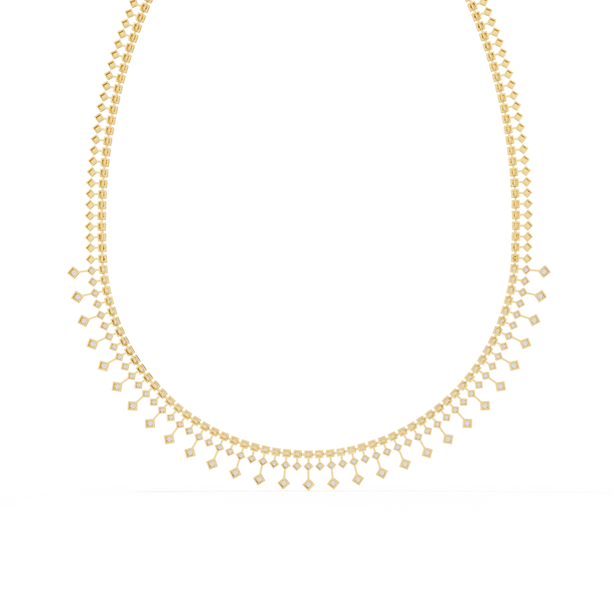 14k solid gold Round Cut 4.51 Ct Top Grade Diamond Classic Statement Bridesmaid  Diamond Necklace - HIGHCARAT DIAMONDS