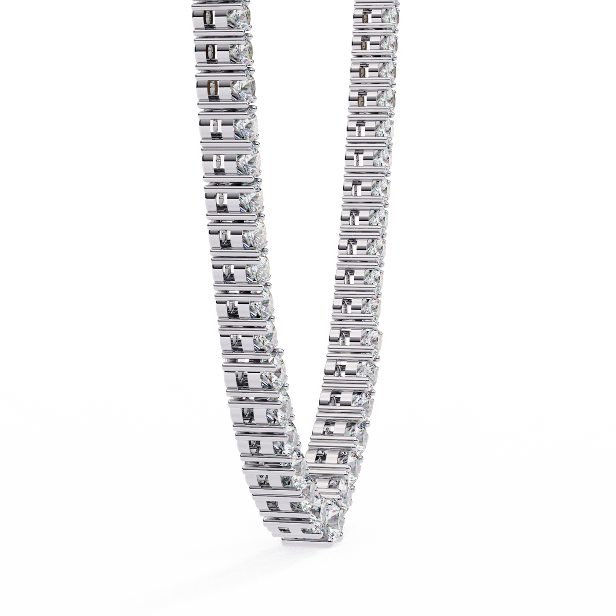 17.54 Ct Round Cut Lab Grown Prong Set Elegant Minimalist Vintage Chain Tennis Necklace For Her - HIGHCARAT DIAMONDS