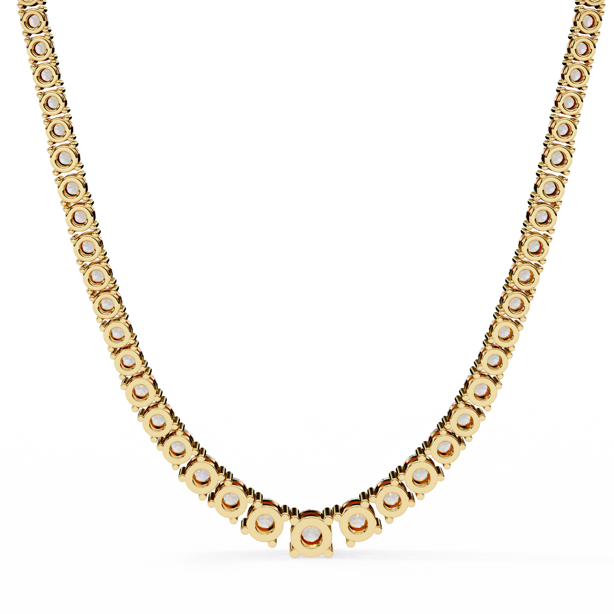 17.54 Ct Round Cut Lab Grown Prong Set Elegant Minimalist Vintage Chain Tennis Necklace For Her - HIGHCARAT DIAMONDS