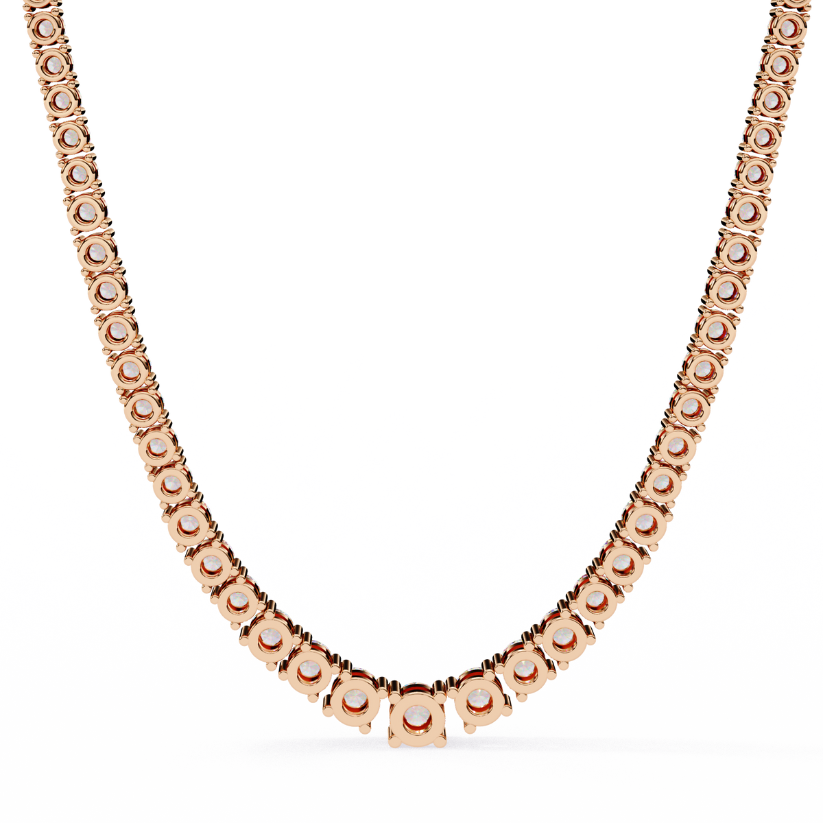 17.54 Ct Round Cut Lab Grown Prong Set Elegant Minimalist Vintage Chain Tennis Necklace For Her - HIGHCARAT DIAMONDS