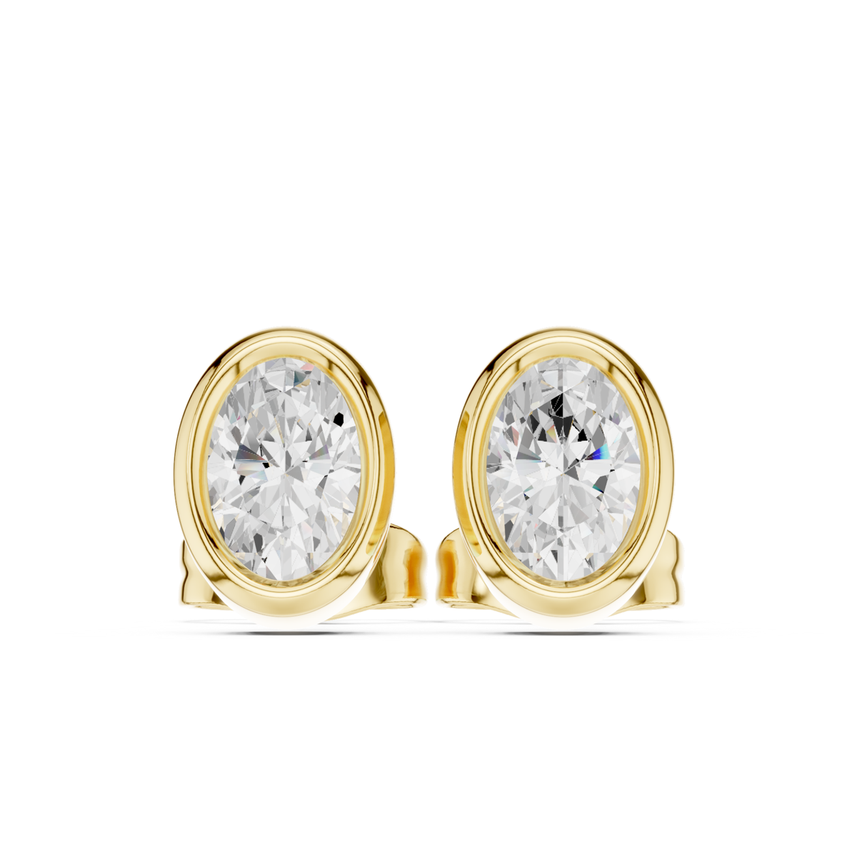 Oval Cut Lab Grown Diamond Vintage Stud Earrings