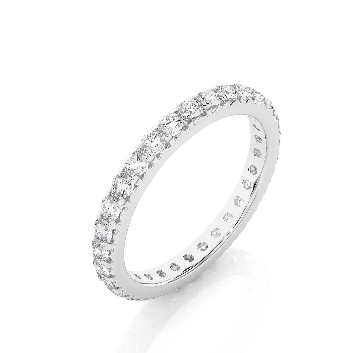 18k Solid Gold Natural or lab grown 1.04 Ct Round Diamond  Full Eternity Wedding Band Gift  For Her - HIGHCARAT DIAMONDS