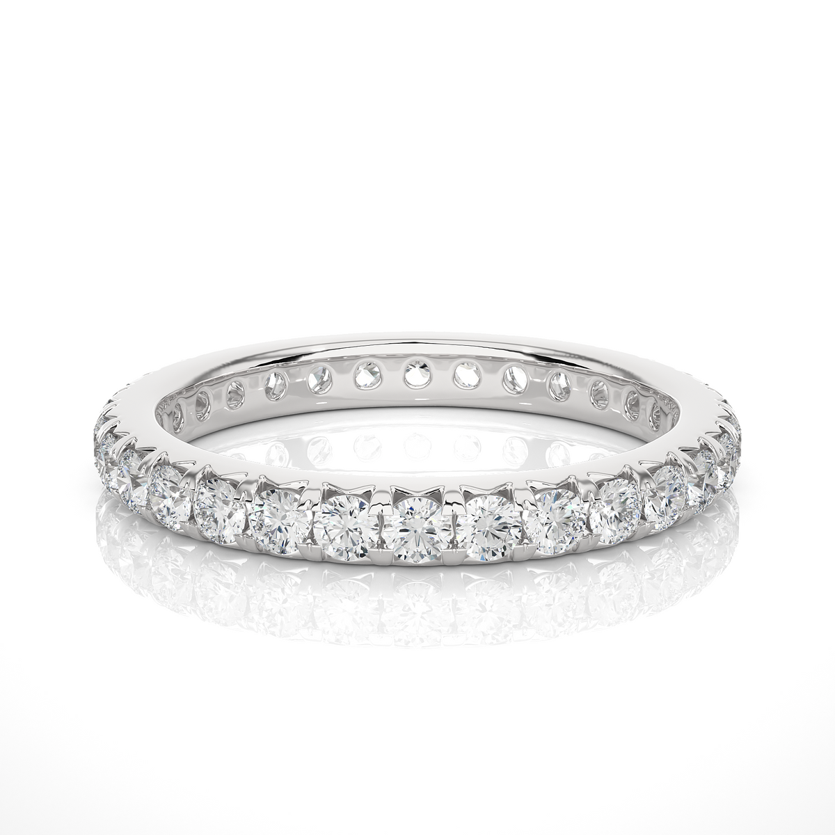 18k Solid Gold Natural or lab grown 1.04 Ct Round Diamond  Full Eternity Wedding Band Gift  For Her - HIGHCARAT DIAMONDS