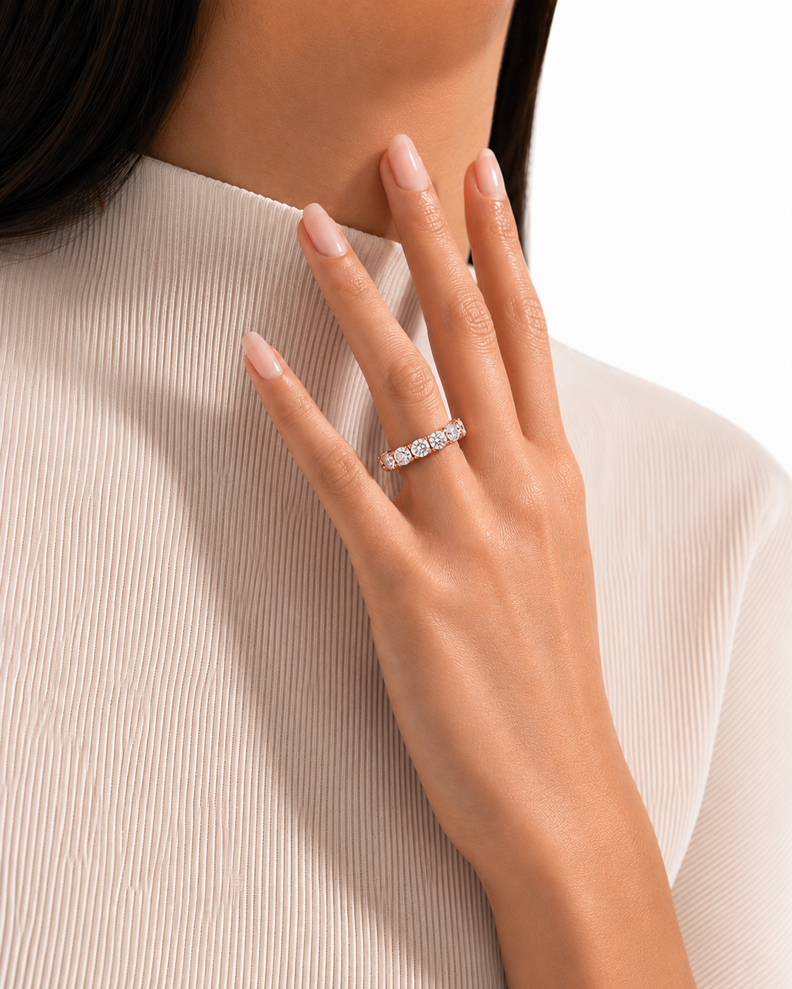 18k Solid Gold Natural or lab grown 1.04 Ct Round Diamond  Full Eternity Wedding Band Gift  For Her - HIGHCARAT DIAMONDS