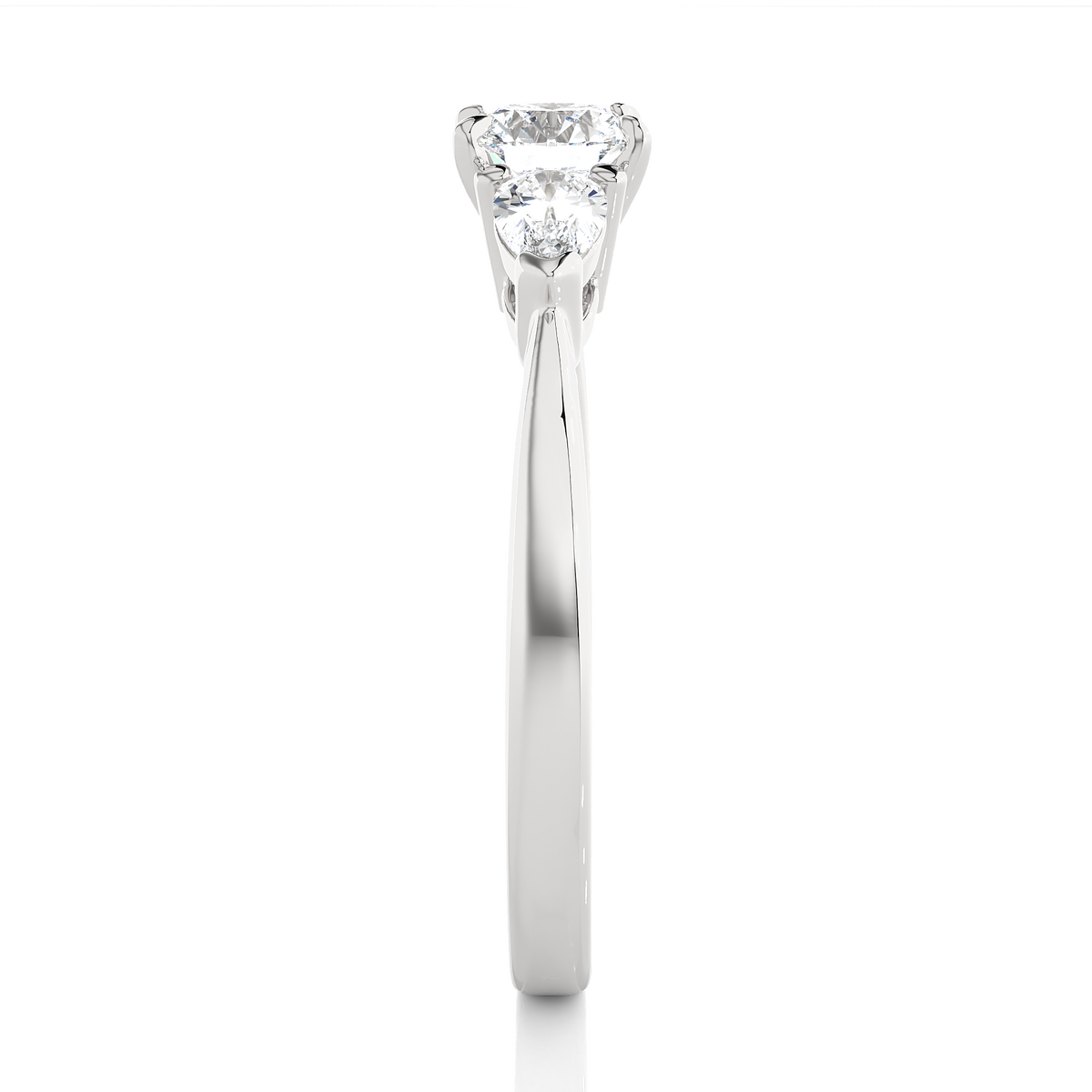 18K Solid Gold Pear cut Lab Grown diamond Three Stone Diamond Ring Gift For Anniversary - HIGHCARAT DIAMONDS