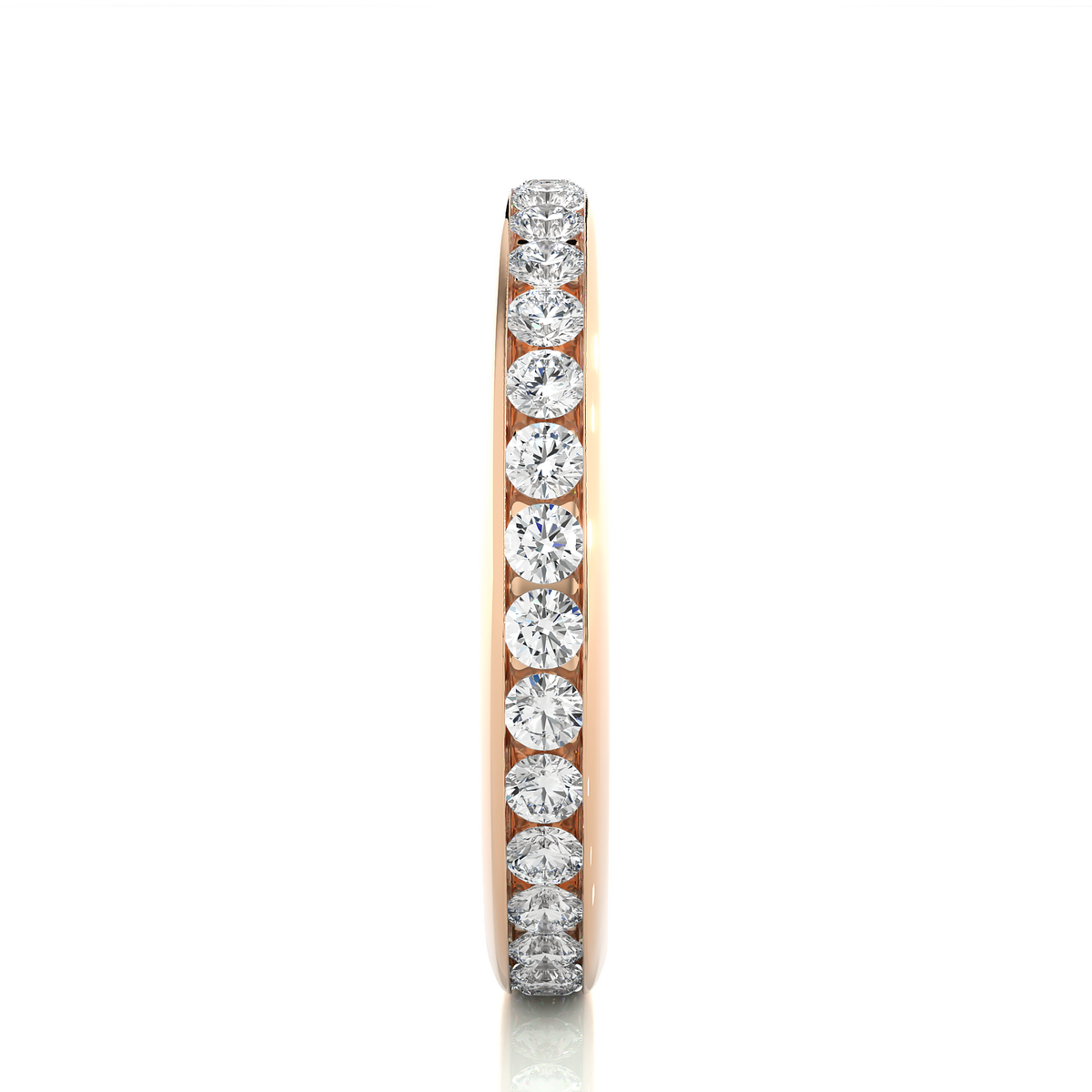 18k Solid Gold Round Shaped Lab Grown/Natural Diamond Full Eternity Band for her gifted - HIGHCARAT DIAMONDS
