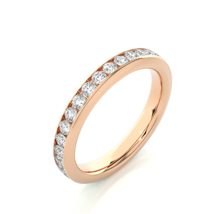 18k Solid Gold Round Shaped Lab Grown/Natural Diamond Full Eternity Band for her gifted - HIGHCARAT DIAMONDS