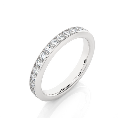 18k Solid Gold Round Shaped Lab Grown/Natural Diamond Full Eternity Band for her gifted - HIGHCARAT DIAMONDS