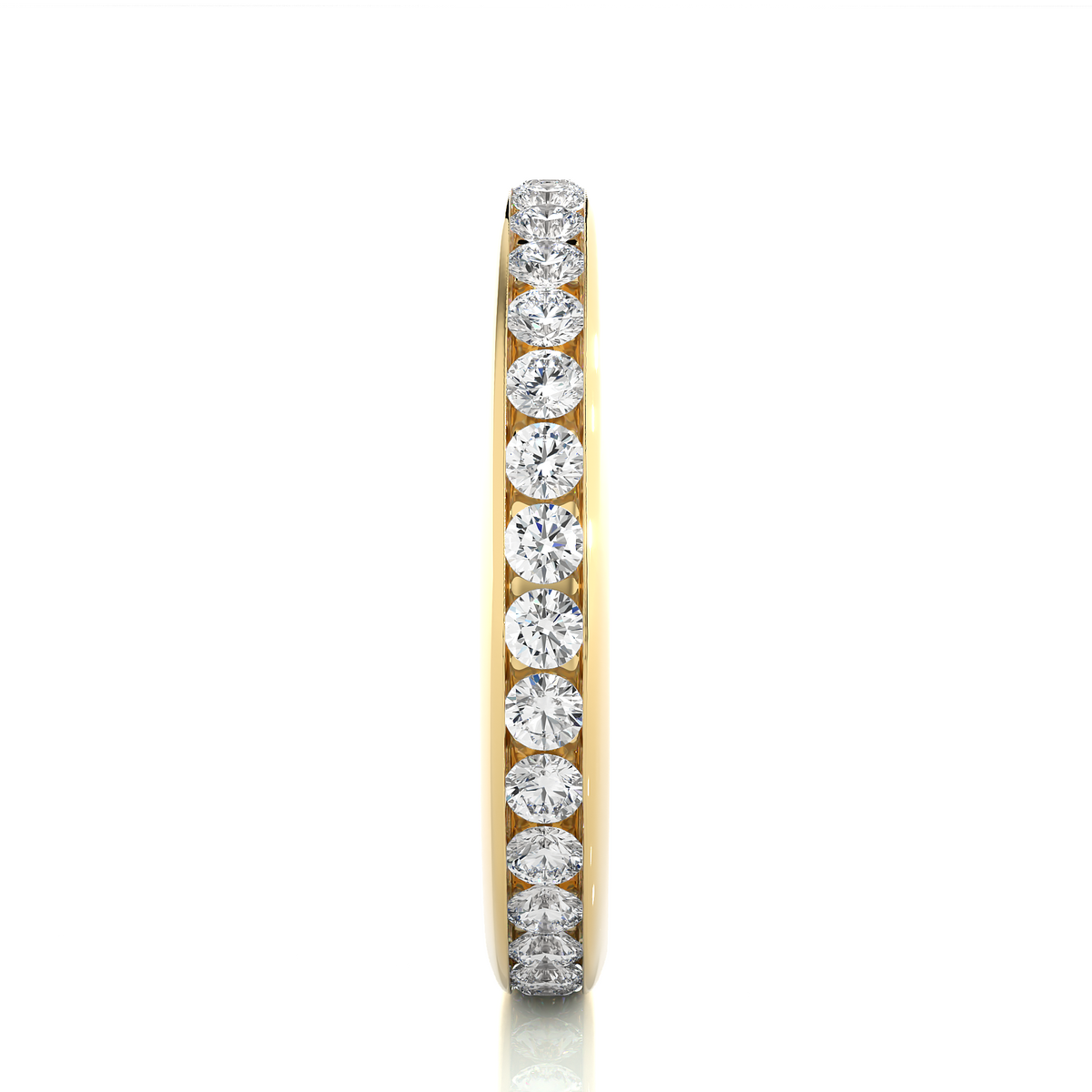 18k Solid Gold Round Shaped Lab Grown/Natural Diamond Full Eternity Band for her gifted - HIGHCARAT DIAMONDS