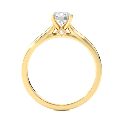18k Round Cut  Lab Grown Diamond And Side stones  With Accent Ring  for bridal  Gift - HIGHCARAT DIAMONDS