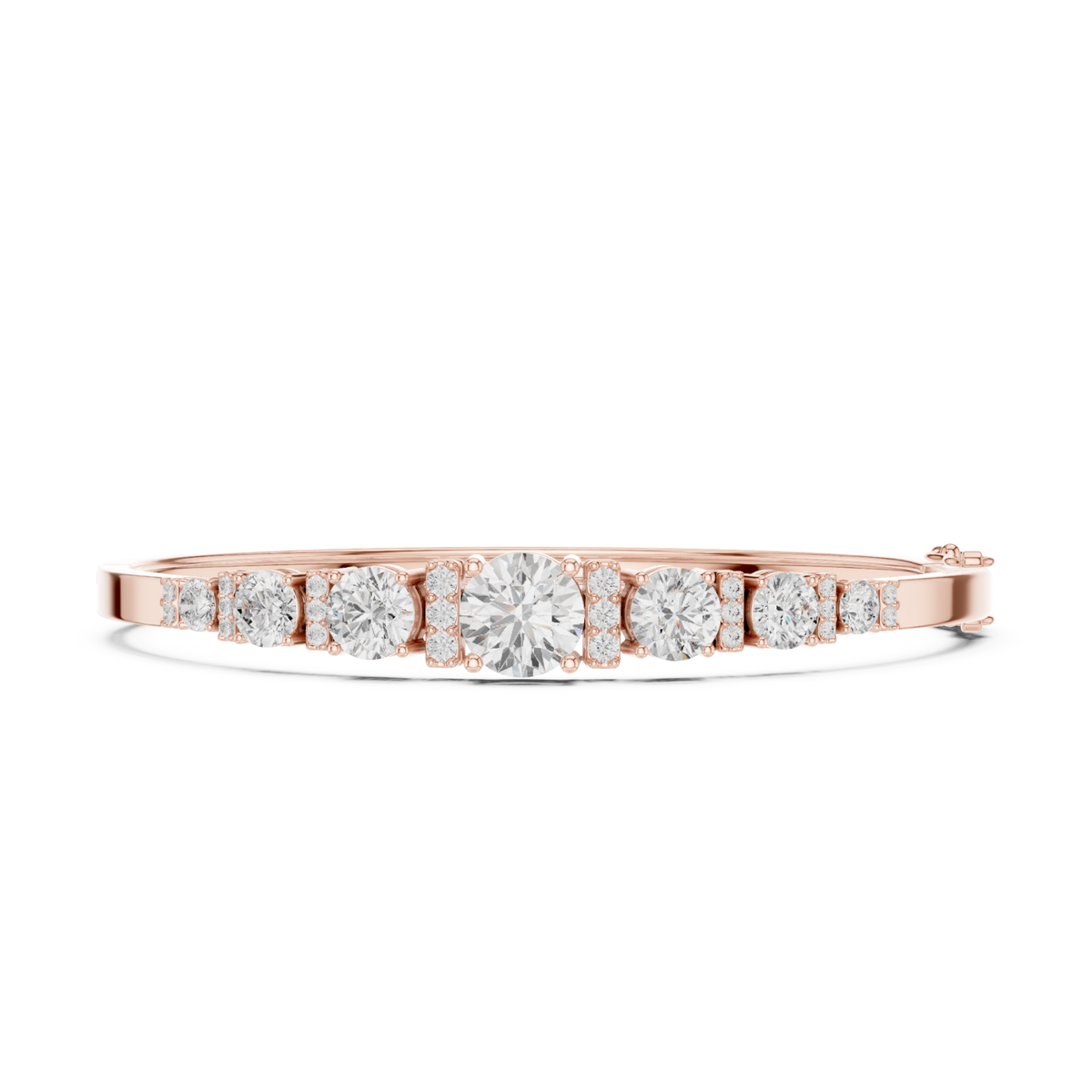 18k Solid Rose Gold 5.40CT Round Cut Lab Grown Diamond Wedding Bracelet - HIGHCARAT DIAMONDS