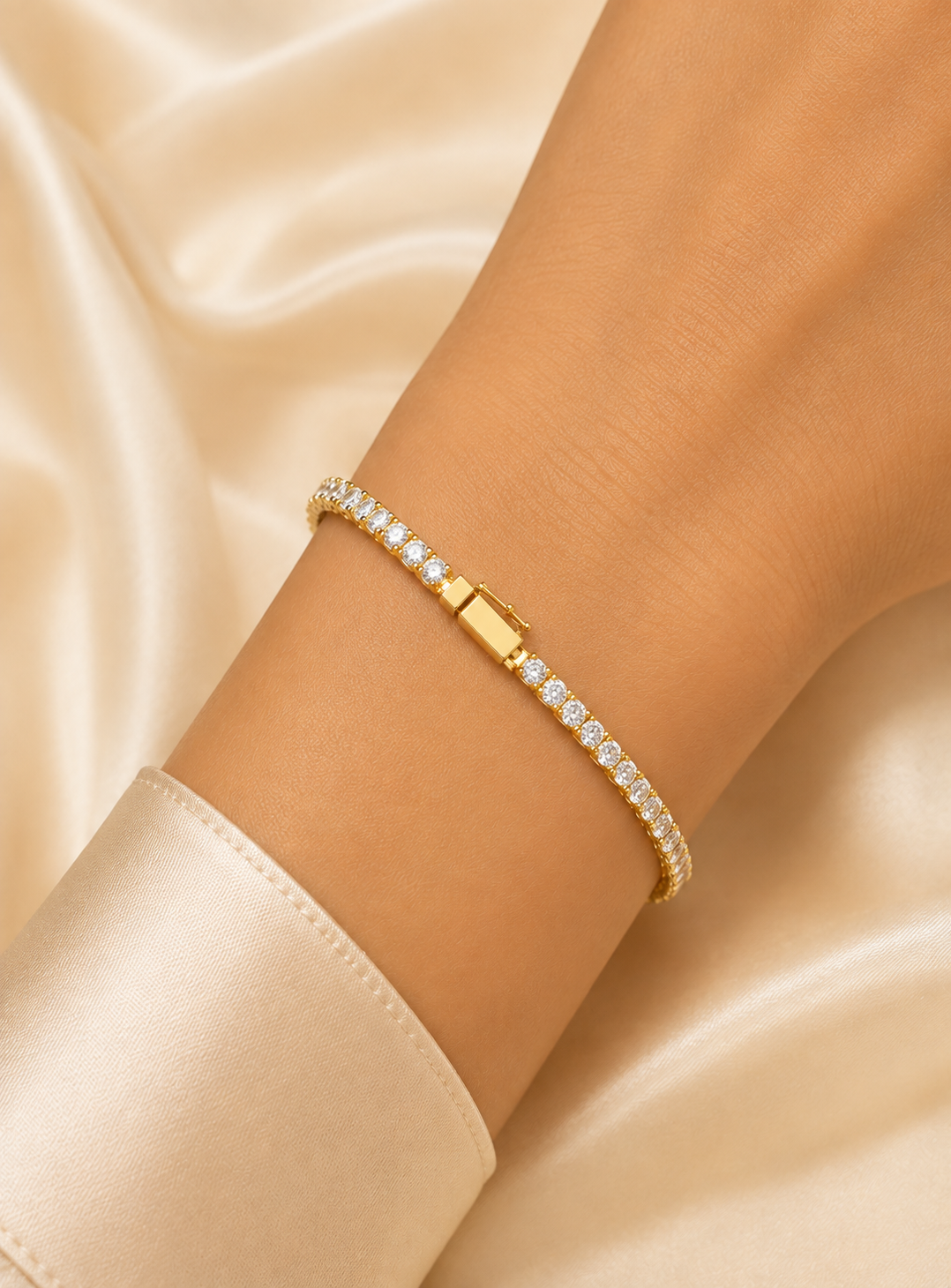 3.98 Ct Round Cut Diamond Channel Set Tennis Bracelet