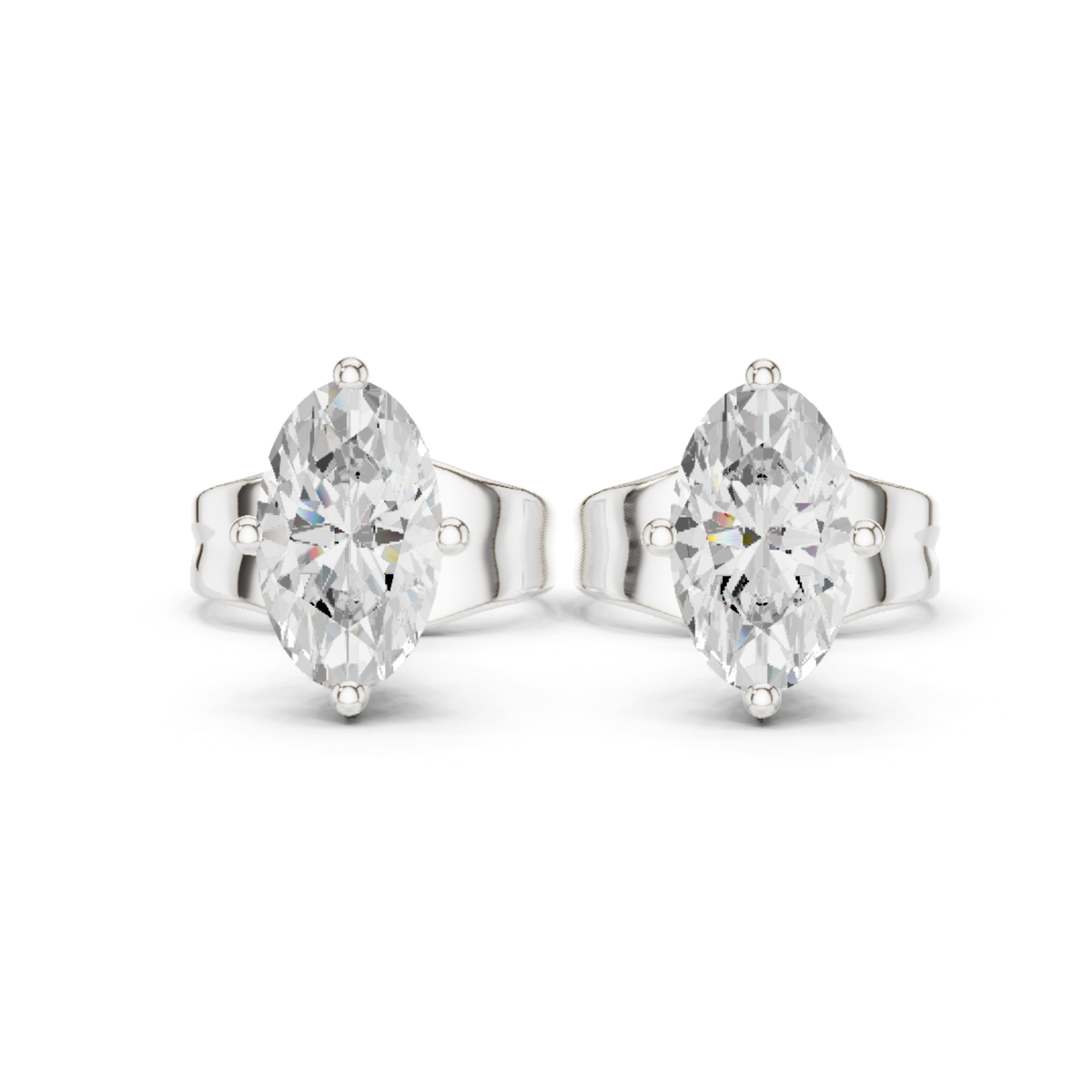 Oval Cut Lab Grown Diamond Solitaire 4 Prong Set Stud Earring