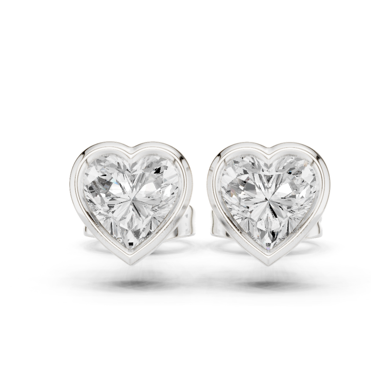 Heart Cut Lab Grown Diamond Vintage Stud Earrings