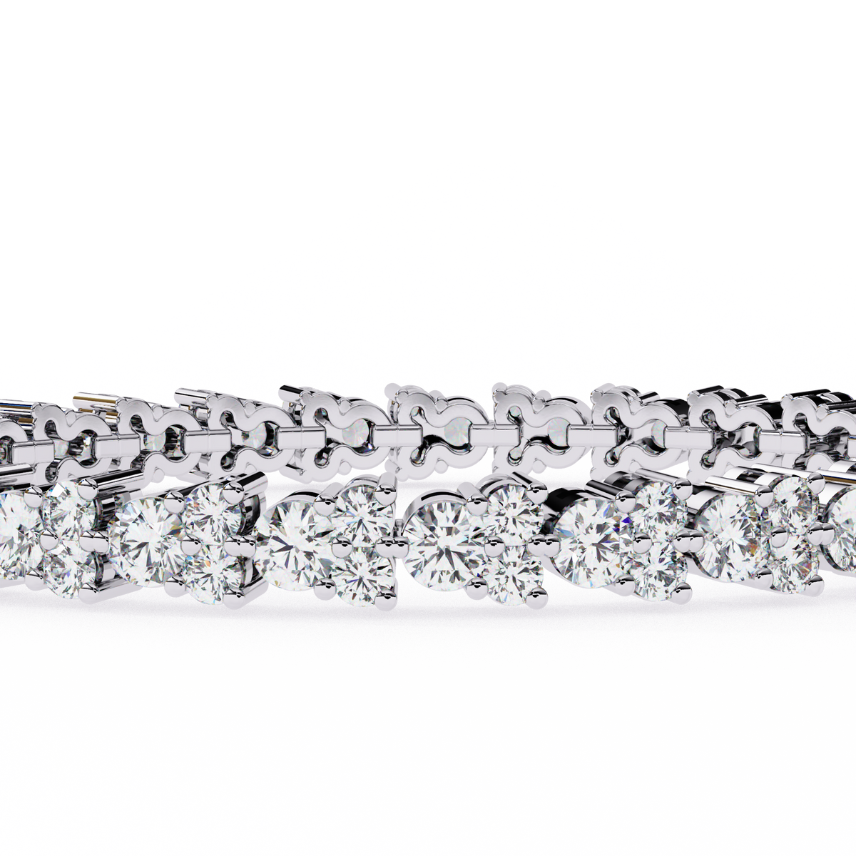 2.00Ct Round Cut High Quality Diamond Antique Delicate Three Stone Sparkling Bridesmaid Tennis Bracelet Gift For Her - HIGHCARAT DIAMONDS