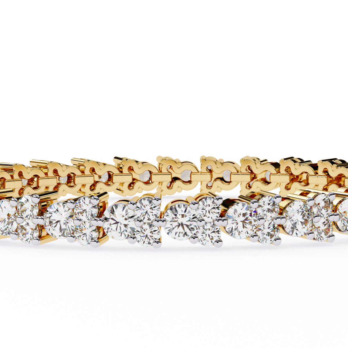 2.00Ct Round Cut High Quality Diamond Antique Delicate Three Stone Sparkling Bridesmaid Tennis Bracelet Gift For Her - HIGHCARAT DIAMONDS