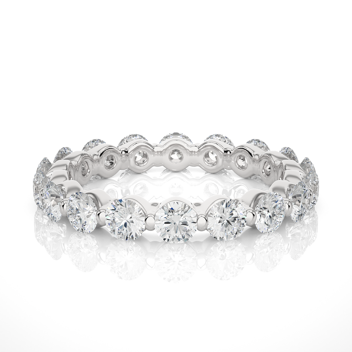 2.01 CT Round Natural & Lab Grown Diamond Very Classic Eternity Band Ring Perfect For Everyday Wear - HIGHCARAT DIAMONDS