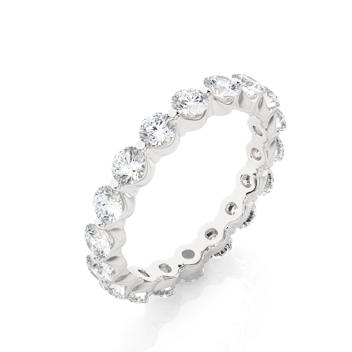 2.01 CT Round Natural & Lab Grown Diamond Very Classic Eternity Band Ring Perfect For Everyday Wear - HIGHCARAT DIAMONDS