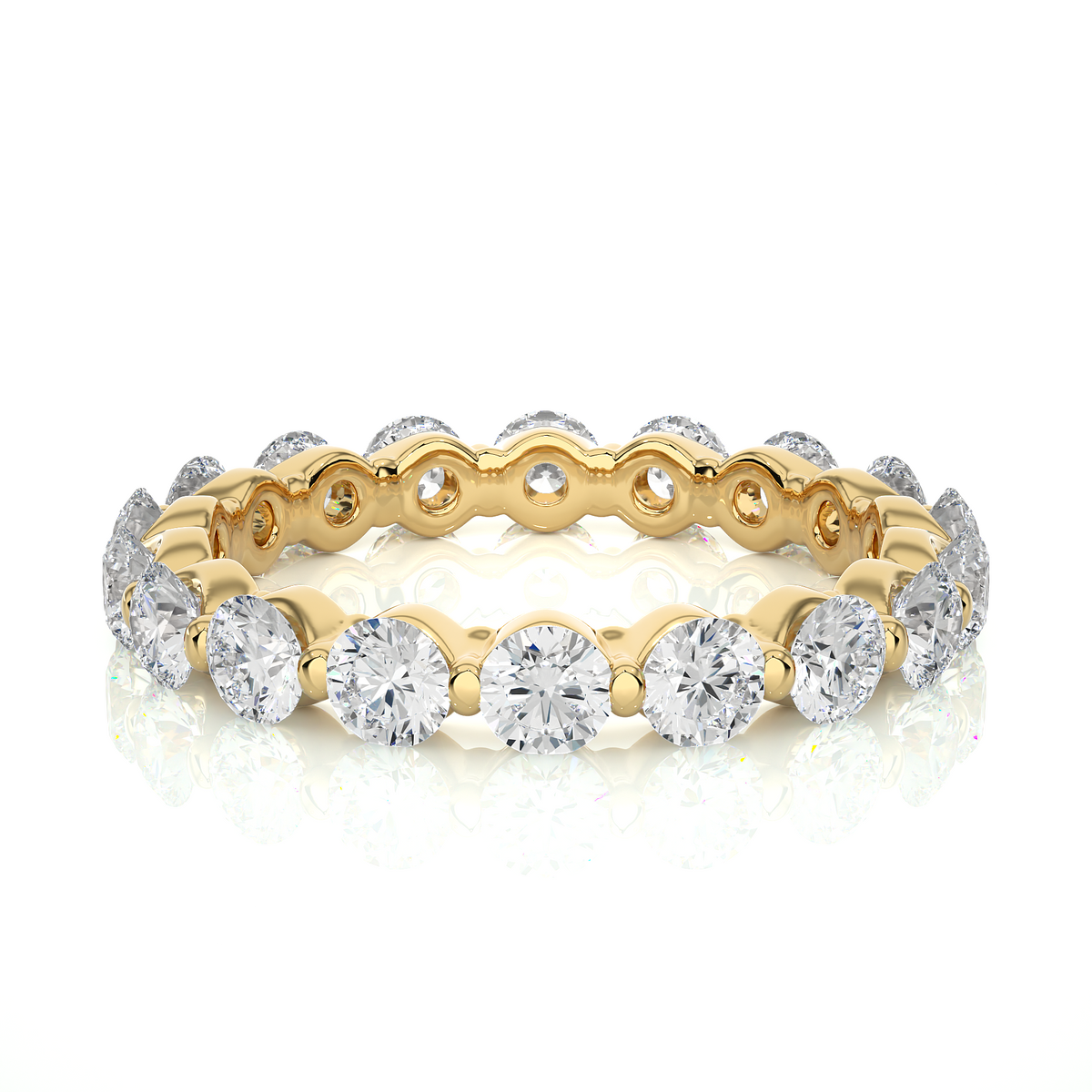 2.01 CT Round Natural & Lab Grown Diamond Very Classic Eternity Band Ring Perfect For Everyday Wear - HIGHCARAT DIAMONDS