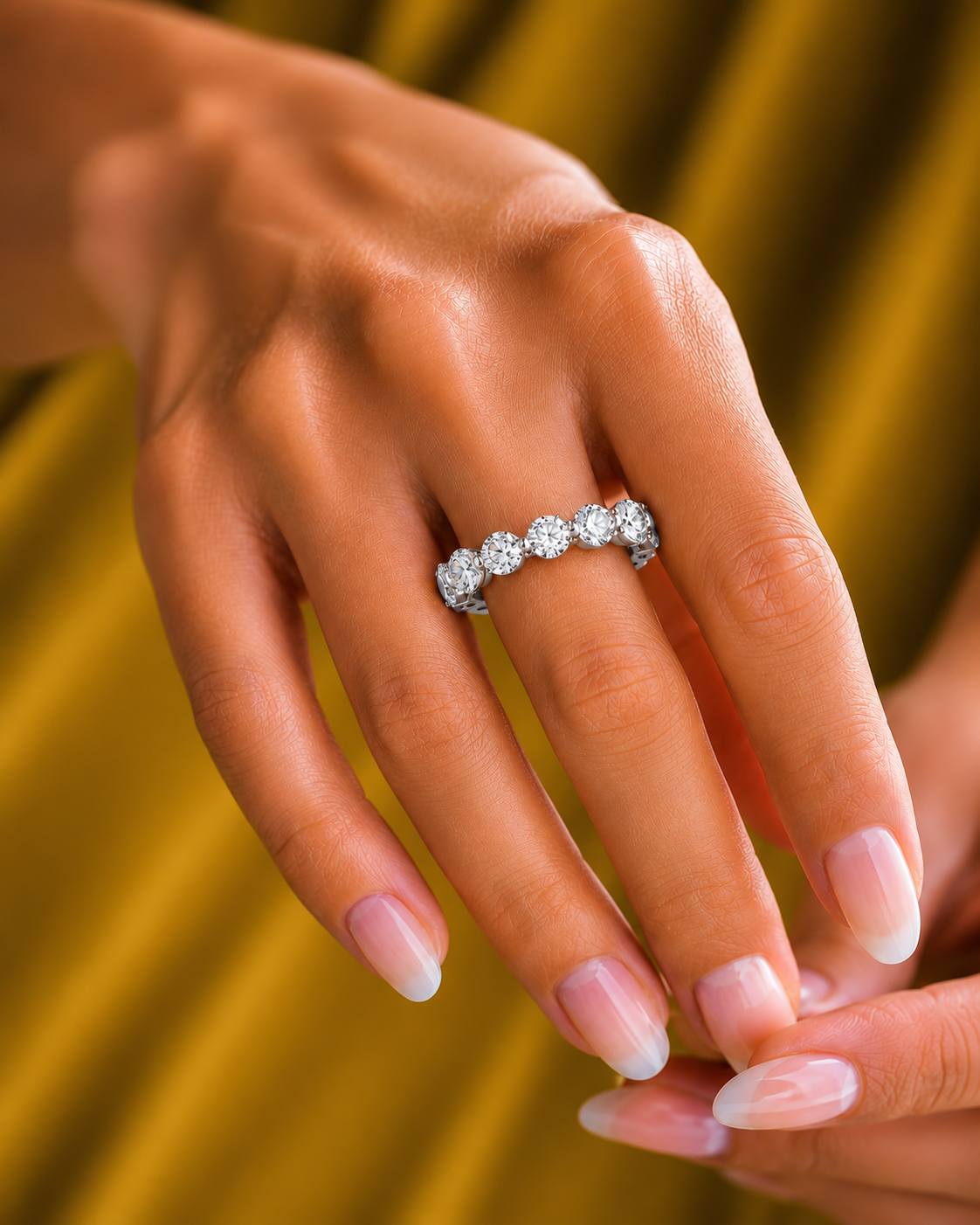 2.01 CT Round Natural & Lab Grown Diamond Very Classic Eternity Band Ring Perfect For Everyday Wear - HIGHCARAT DIAMONDS