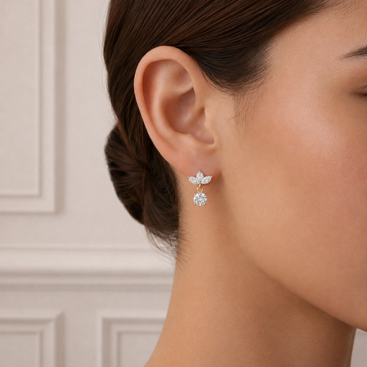 2.02Ct Marquise And Round Cut Lab Grown Diamond Classic Timeless Vintage Drop Earring, Annivrasry Gift For Her - HIGHCARAT DIAMONDS