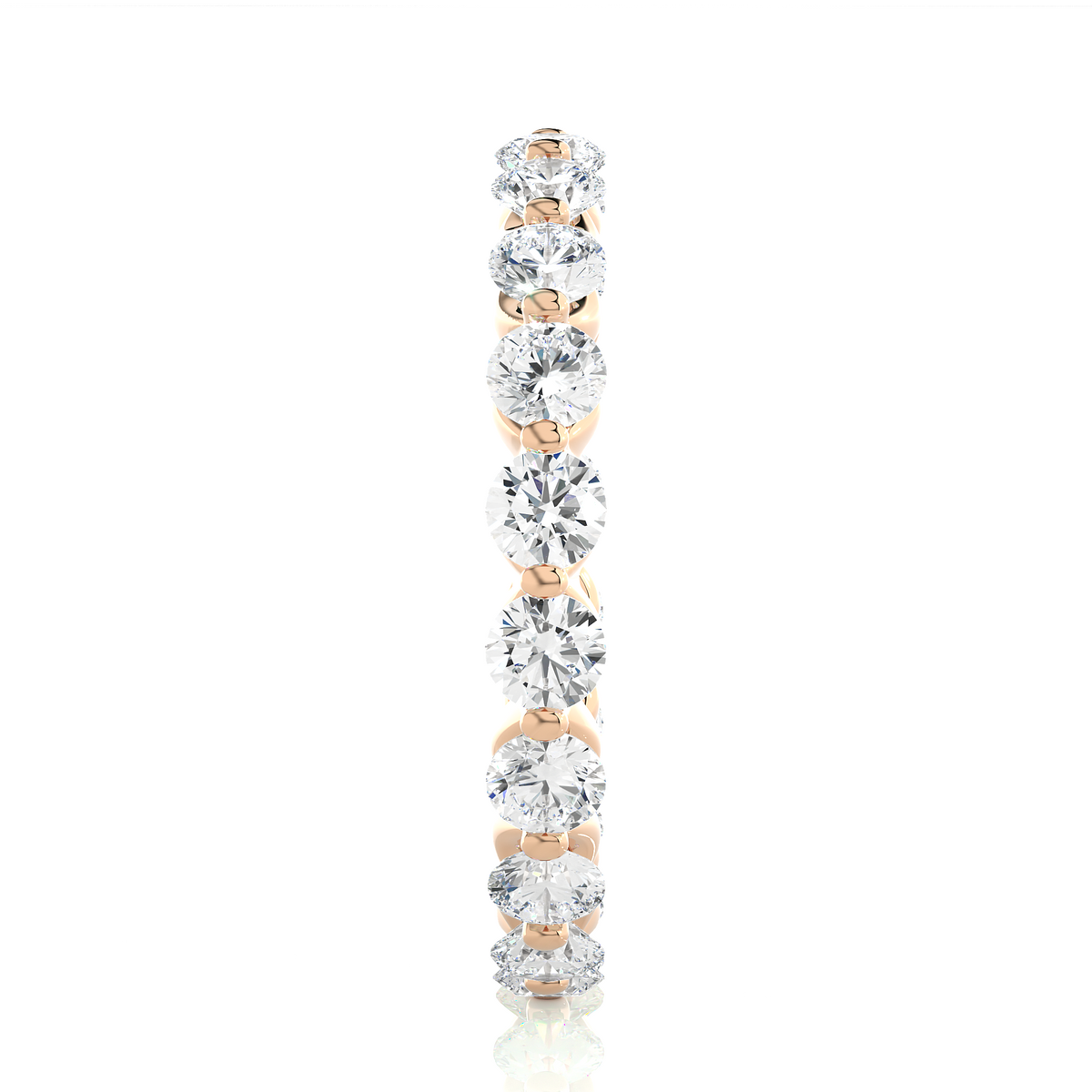 2.03 CT Channel Set Round Cut Lab Grown & Natural Diamond  Colorless Engagement Ring, With 14K Solid White Gold - HIGHCARAT DIAMONDS