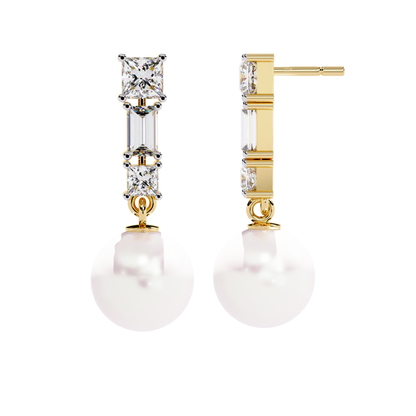 2.08 Ct Baguette & Princess Diamond Drop Earrings - HIGHCARAT DIAMONDS
