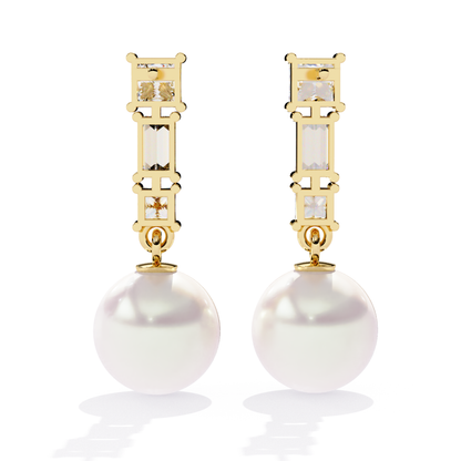 2.08 Ct Baguette & Princess Diamond Drop Earrings - HIGHCARAT DIAMONDS