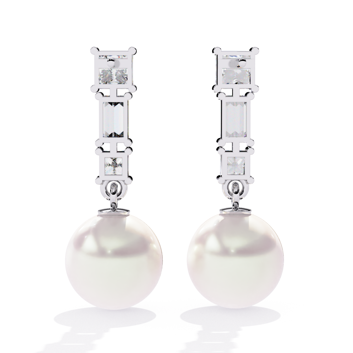 2.08 Ct Baguette & Princess Diamond Drop Earrings - HIGHCARAT DIAMONDS