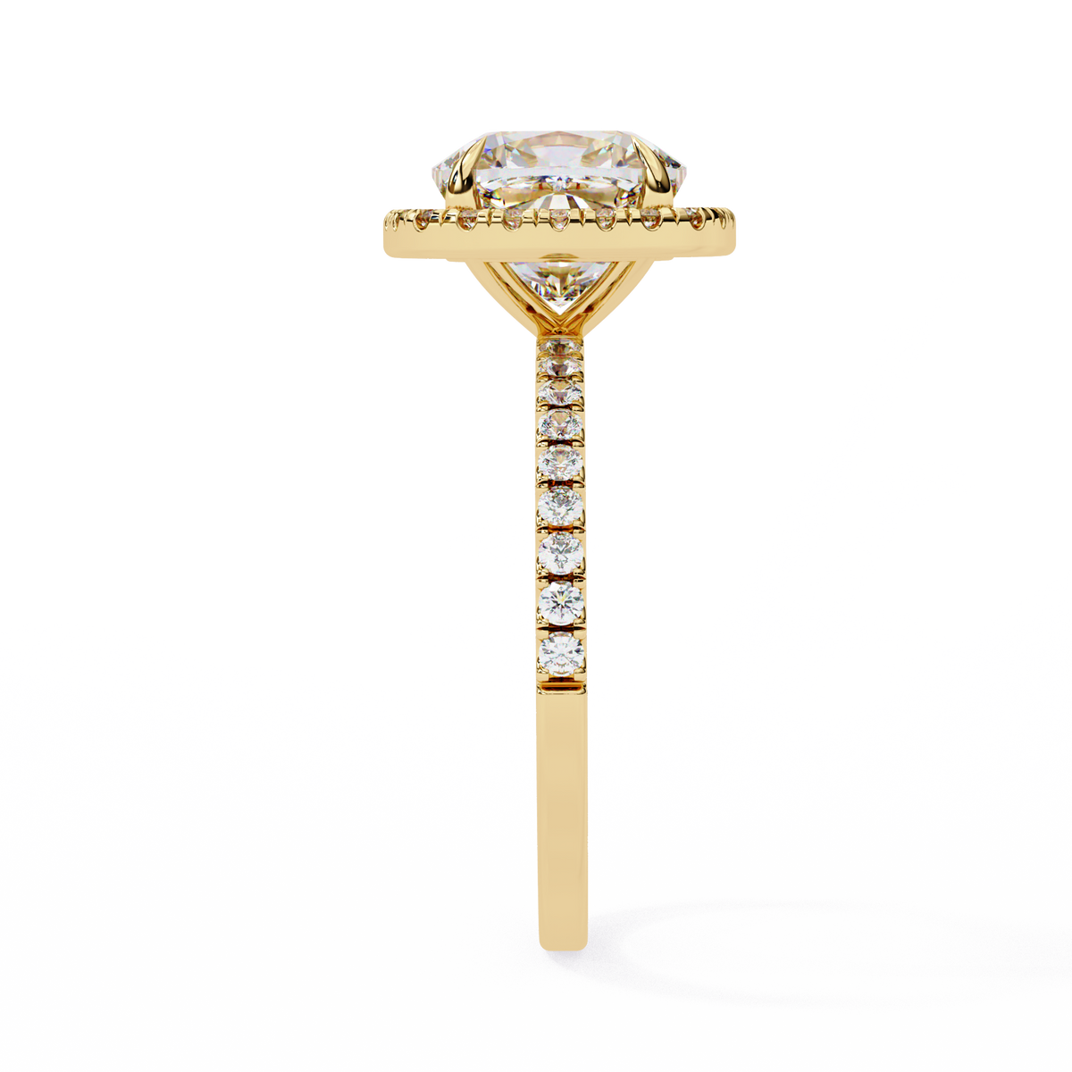 2.09 Carat Cushion Cut Lab Grown Diamond with 10k Gold Setting Inspired Dainty Ring for Women - HIGHCARAT DIAMONDS