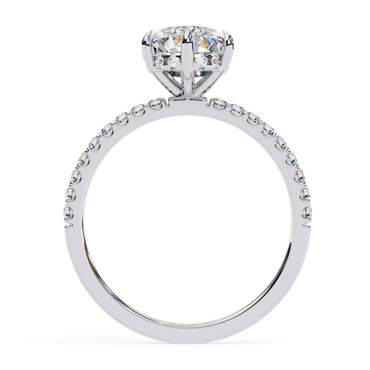 2.09 Ct Pear And Round Cut Lab Grown 14K Solid White Gold  Diamond Stunning Perfect Bridal Ring - HIGHCARAT DIAMONDS