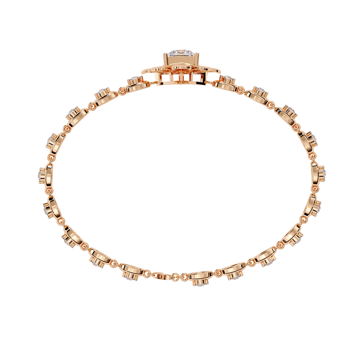 2.11Ct Princess And Round Cut Antique Classic Flower Shape Women Diamond Tennis Bracelet Annivrasry Gift For Her - HIGHCARAT DIAMONDS