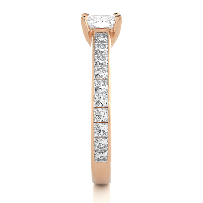 2.12 CT Cushion & Round Cut Lab Grown Diamond Accent Stone in 14k Gold Perfect Gift for Anyone Diamond Ring - HIGHCARAT DIAMONDS