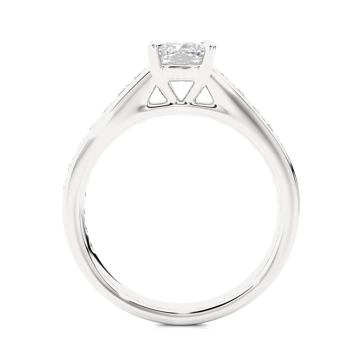 2.12 CT Cushion & Round Cut Lab Grown Diamond Accent Stone in 14k Gold Perfect Gift for Anyone Diamond Ring - HIGHCARAT DIAMONDS
