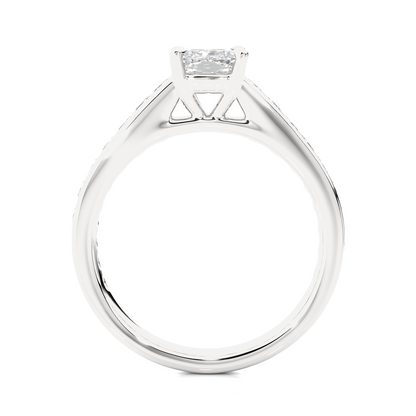 2.12 CT Cushion & Round Cut Lab Grown Diamond Accent Stone in 14k Gold Perfect Gift for Anyone Diamond Ring - HIGHCARAT DIAMONDS