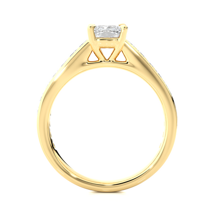 2.12 CT Cushion & Round Cut Lab Grown Diamond Accent Stone in 14k Gold Perfect Gift for Anyone Diamond Ring - HIGHCARAT DIAMONDS