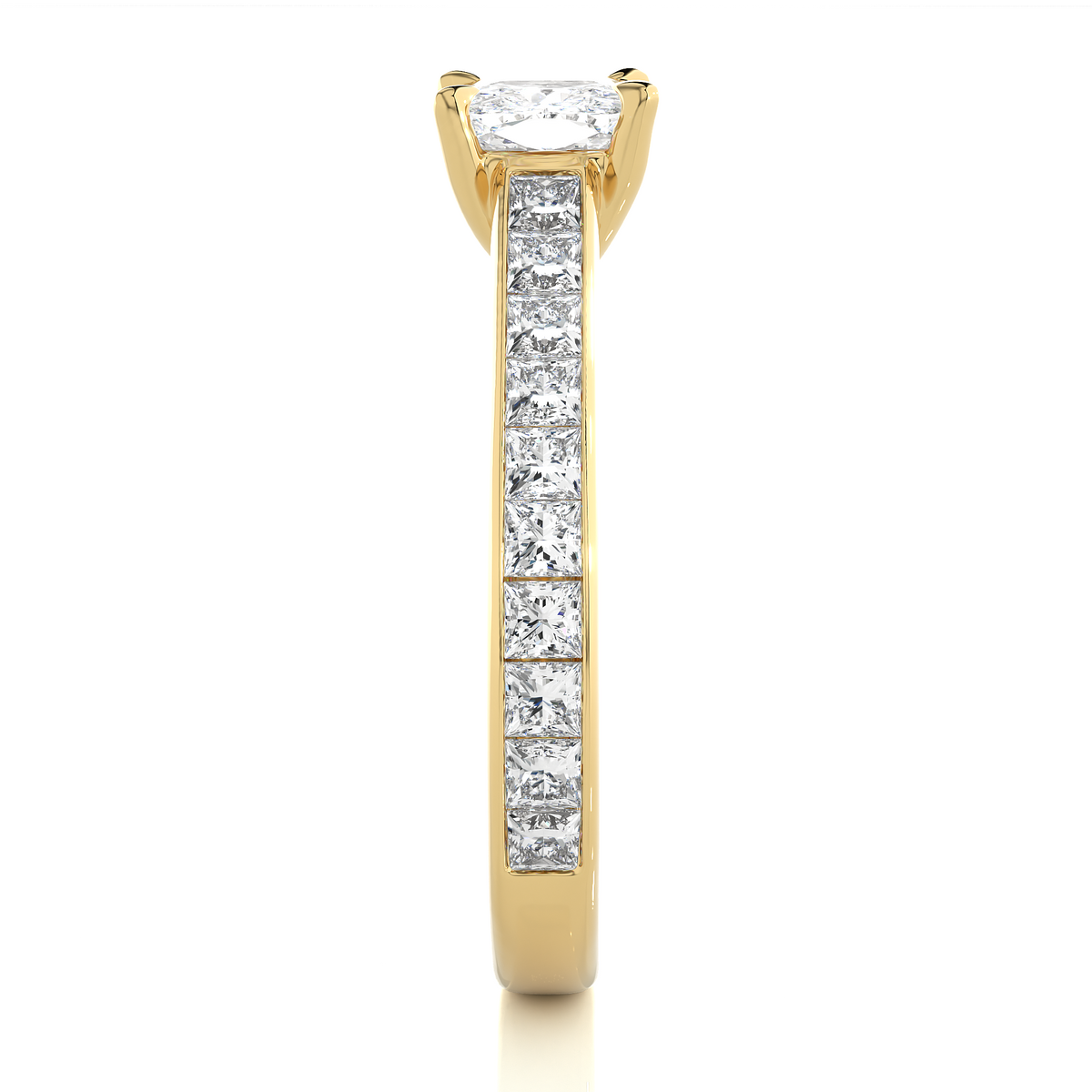 2.12 CT Cushion & Round Cut Lab Grown Diamond Accent Stone in 14k Gold Perfect Gift for Anyone Diamond Ring - HIGHCARAT DIAMONDS