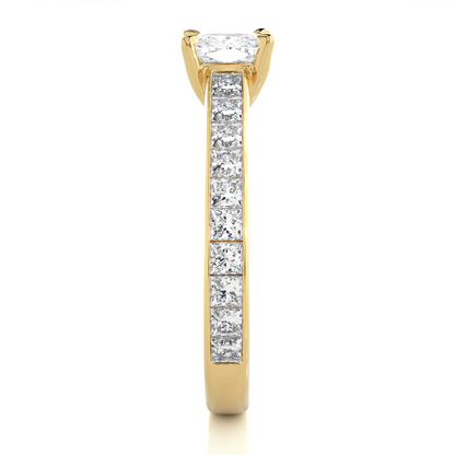 2.12 CT Cushion & Round Cut Lab Grown Diamond Accent Stone in 14k Gold Perfect Gift for Anyone Diamond Ring - HIGHCARAT DIAMONDS