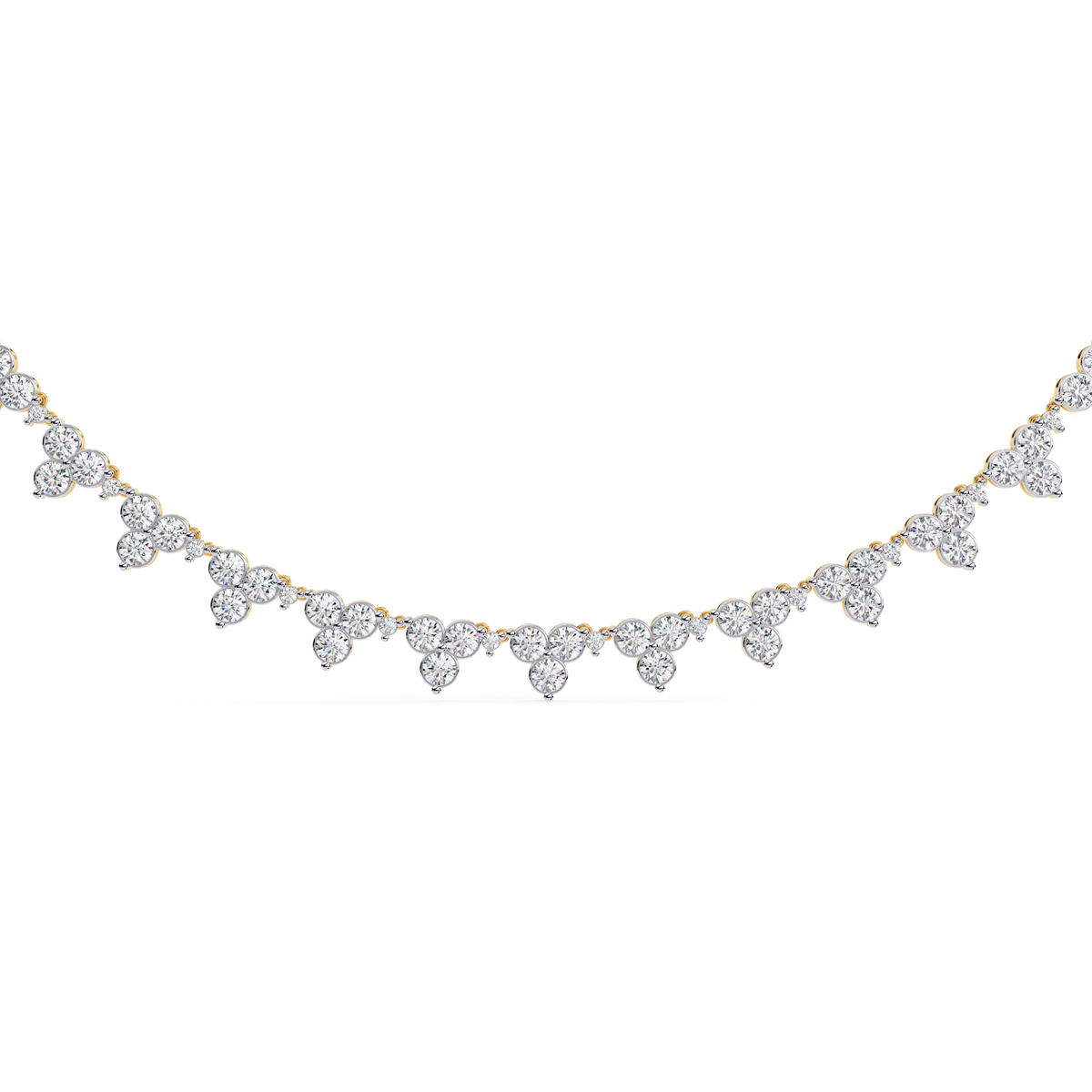 2.14 CT Round  Cut Lab Grown And Natural Very Elegant Stunning  Diamond Necklace For Bridal - HIGHCARAT DIAMONDS