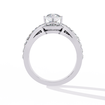 2.14Ct Pear And Round Cut Diamond Delicate Stunning Halo Vintage Sparkling Engagement Ring Special Day Gift For Her - HIGHCARAT DIAMONDS