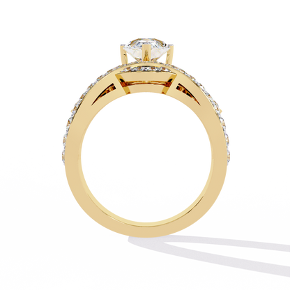 2.14Ct Pear And Round Cut Diamond Delicate Stunning Halo Vintage Sparkling Engagement Ring Special Day Gift For Her - HIGHCARAT DIAMONDS