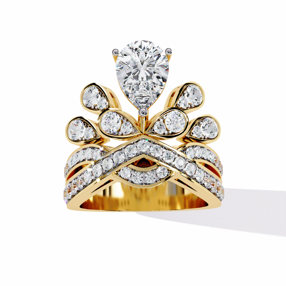 2.14Ct Pear And Round Cut Diamond Delicate Stunning Halo Vintage Sparkling Engagement Ring Special Day Gift For Her - HIGHCARAT DIAMONDS