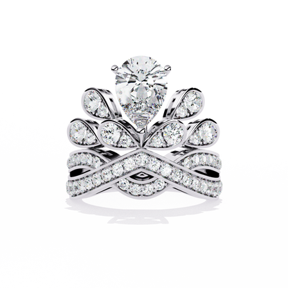 2.14Ct Pear And Round Cut Diamond Delicate Stunning Halo Vintage Sparkling Engagement Ring Special Day Gift For Her - HIGHCARAT DIAMONDS