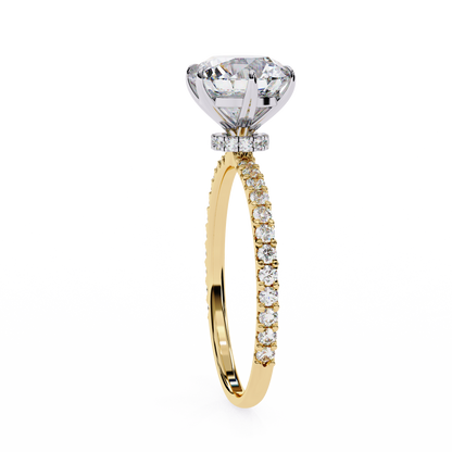2.21 CT Round Cut Lab Grown  Diamond Hidden Halo Dainty Accented Women's Ring For Birthday Gift - HIGHCARAT DIAMONDS