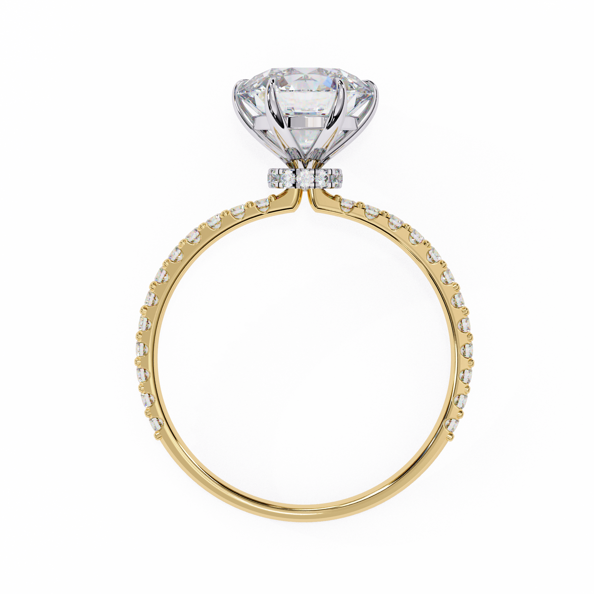 2.21 CT Round Cut Lab Grown  Diamond Hidden Halo Dainty Accented Women's Ring For Birthday Gift - HIGHCARAT DIAMONDS