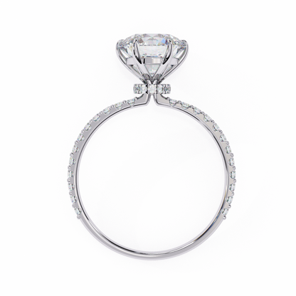 2.21 CT Round Cut Lab Grown  Diamond Hidden Halo Dainty Accented Women's Ring For Birthday Gift - HIGHCARAT DIAMONDS