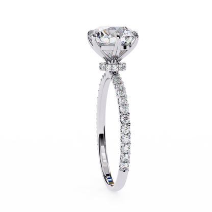 2.21 CT Round Cut Lab Grown  Diamond Hidden Halo Dainty Accented Women's Ring For Birthday Gift - HIGHCARAT DIAMONDS